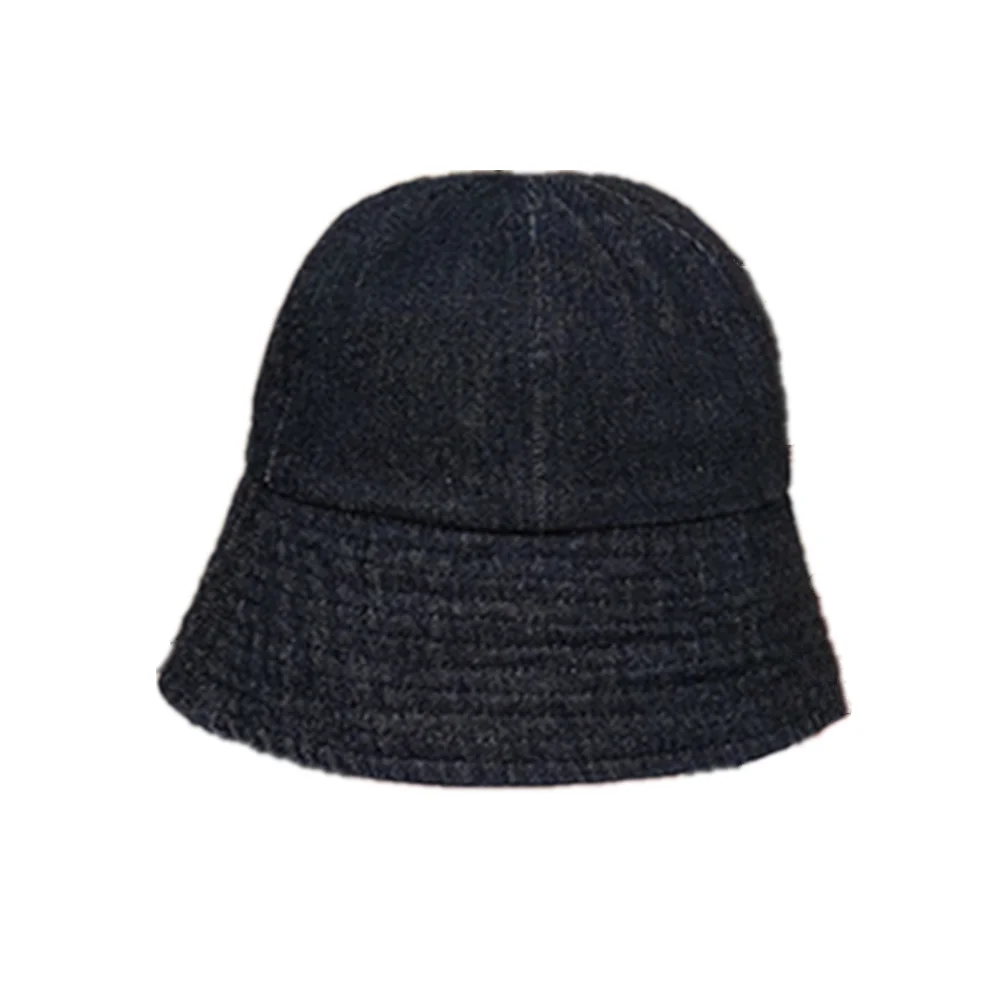 

New Japanese net red denim fisherman hat casual wild fashion bucket hat solid color light plate sunshade hat