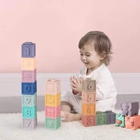 silicone building blocks baby grasp toy 3d silicone building soft ball kid rubber bath cube baby toy for babies from 0 12 months