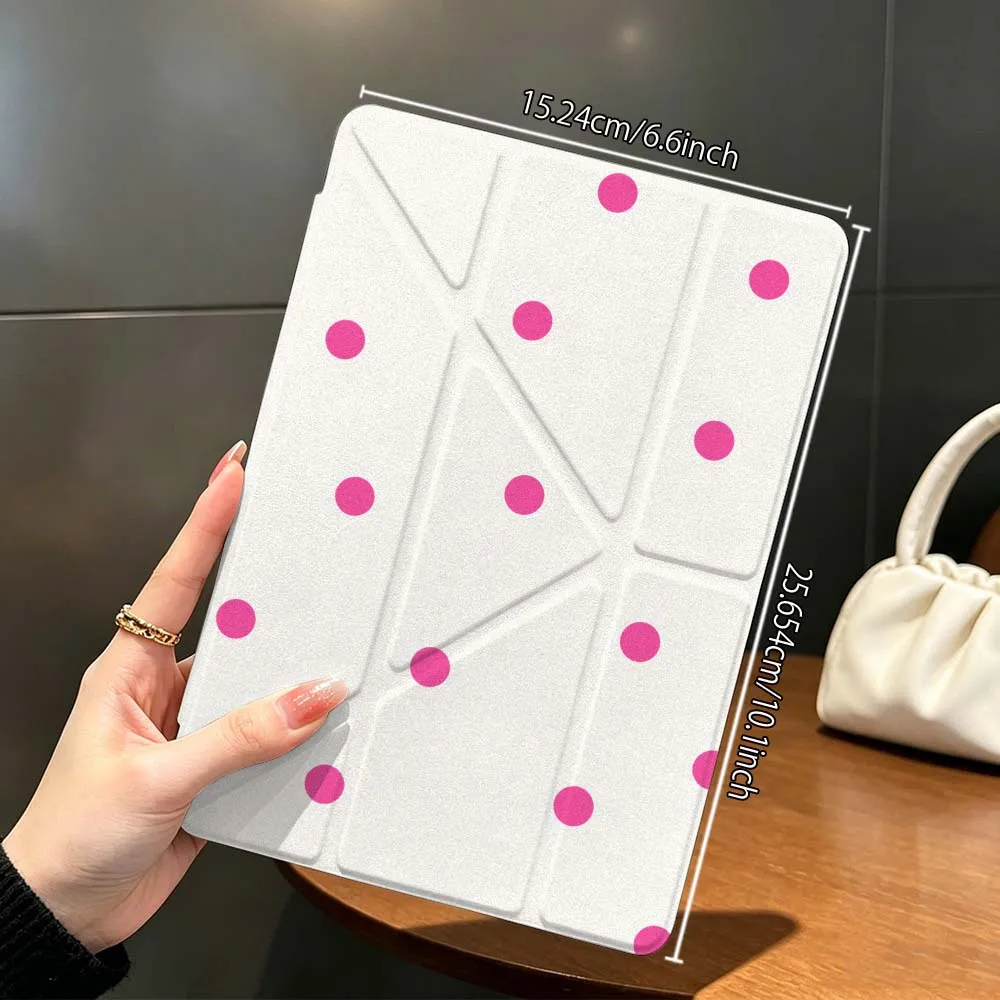 Фото Чехол с мультяшным рисунком в горошек для Samsung Galaxy Tab A9 A8 A11 S6 S7 S8 S9 S10 FE Plus Lite, прозрачный Y-образный складной чехол для планшета №4