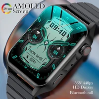 2022 new amoled screen smartwatch custom dial always on display the time bluetooth call heart rate smart watch women for android