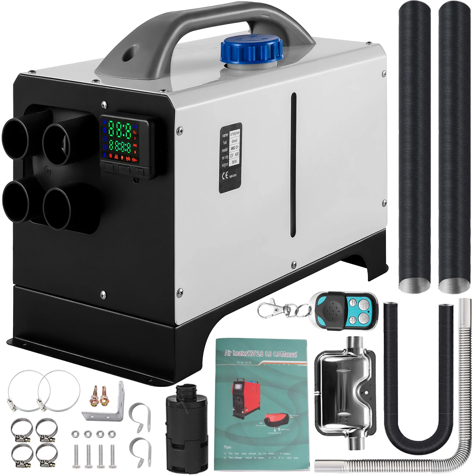 

VEVOR 5/8KW Diesel Air Heater All In One Car Heater with LCD Switch Remote Control 12V Parking Heater For Truck Motorhomes Boat