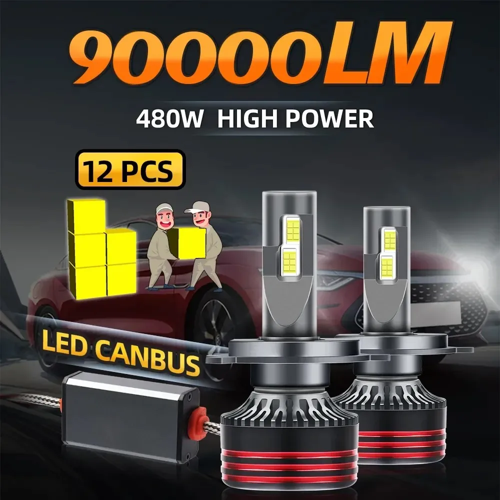 

2 шт. Обновление 9005/HB3 9006/HB4 H7 H11 H4 H1 Светодиодные лампы для фар дальнего и ближнего света 130 Вт 23000LM 500% ярки...