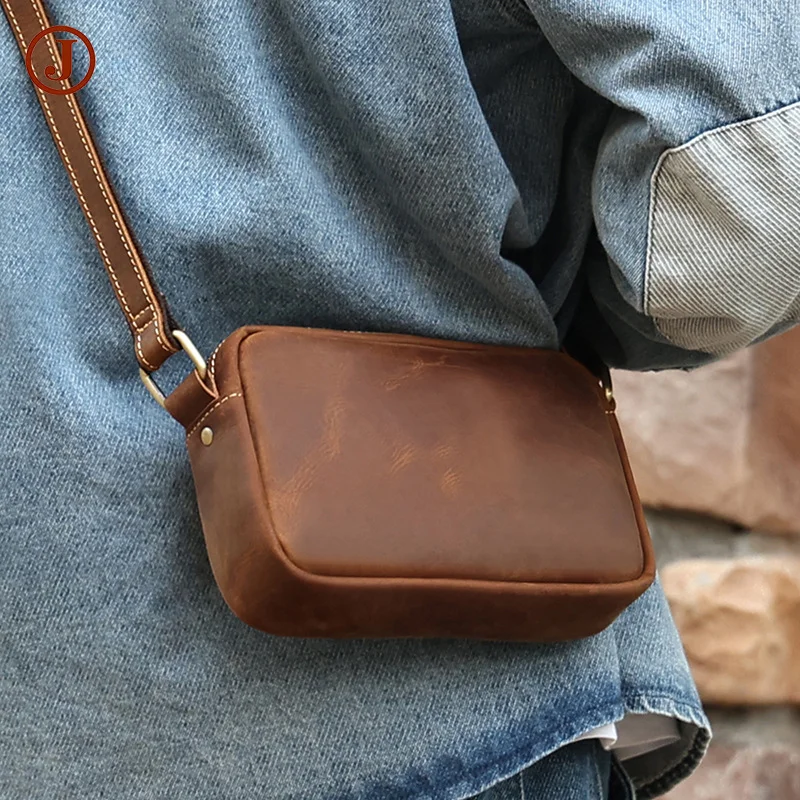

Нишевая сумка для мобильного телефона, новая сумка, Ретро сумка, мужская кожаная сумка-мессенджер через плечо из натуральной кожи