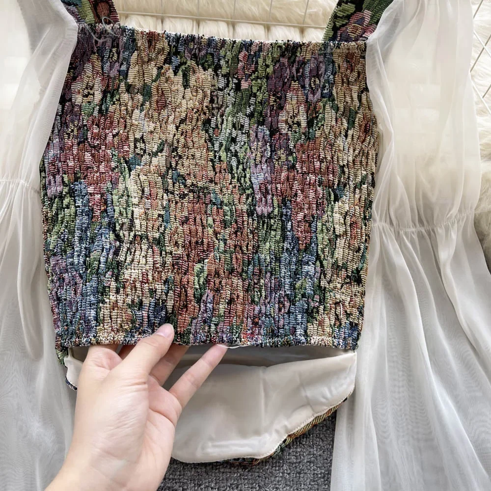 Женская облегающая блузка с длинным рукавом Готическая Асимметричная