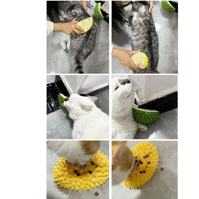 

Cats Brush Corner Dog Massage Self Groomer Durian Shape Comb Rubs Face With Tickling Product Dropshipping Pet Rubbing Toys