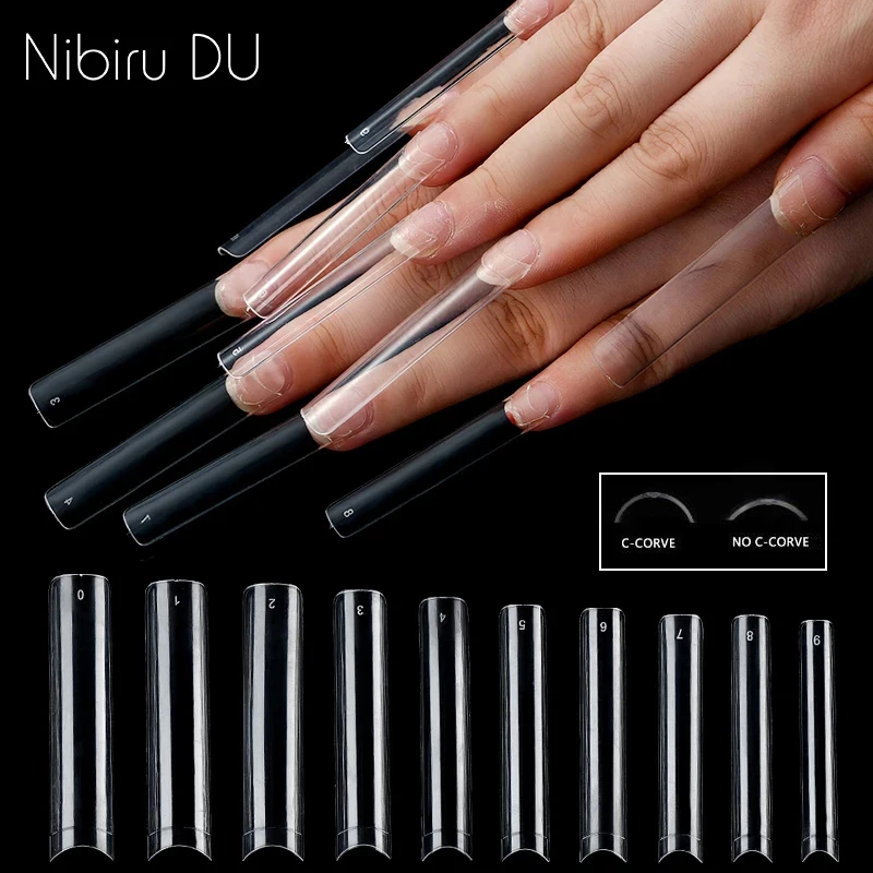 100/200PCS Extra Long False Nails Acrylic XXXL No C Curve Half Nail Tips Fake Nails Press On DIY Manicure Accessories
