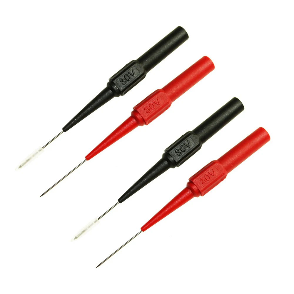 

4 Pcs 30V Diagnostic Tools Multimeter Test Lead Extention Back Piercing Needle Tip Probes Autotools Automotive Auto Kit Machine