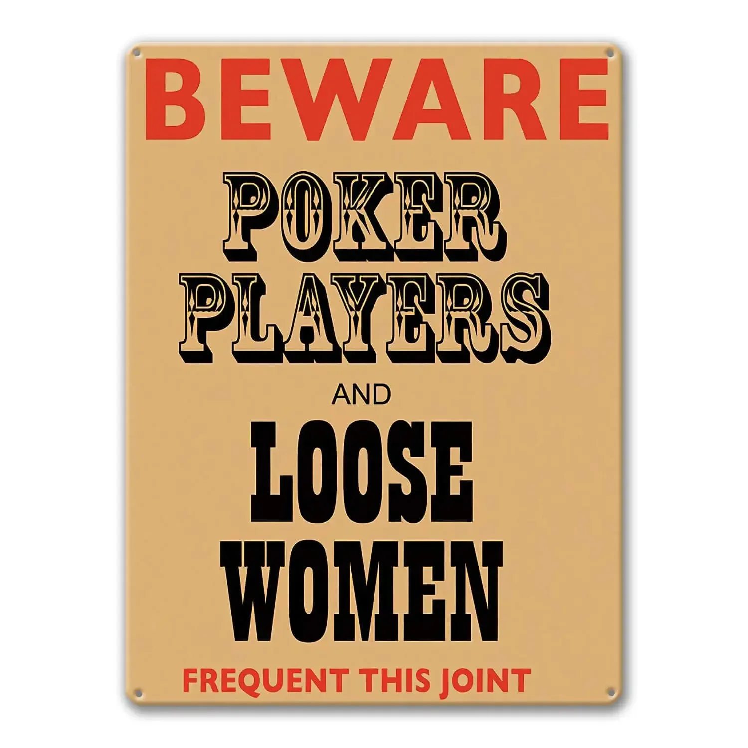 Agedsign Металлическая Винтажная Забавная Вывеска Остерегайтесь Покеры Пейзажи Бар