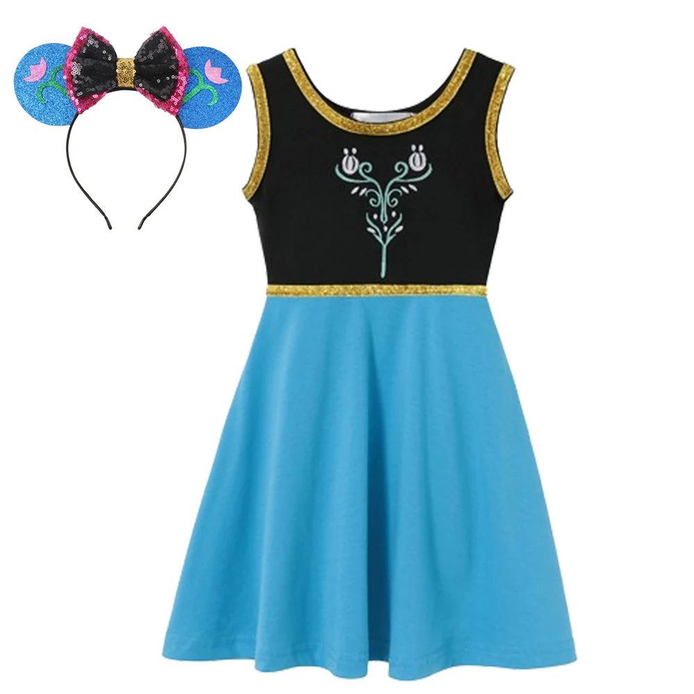 Повседневные хлопковые платья для девочек летнее праздничное платье с