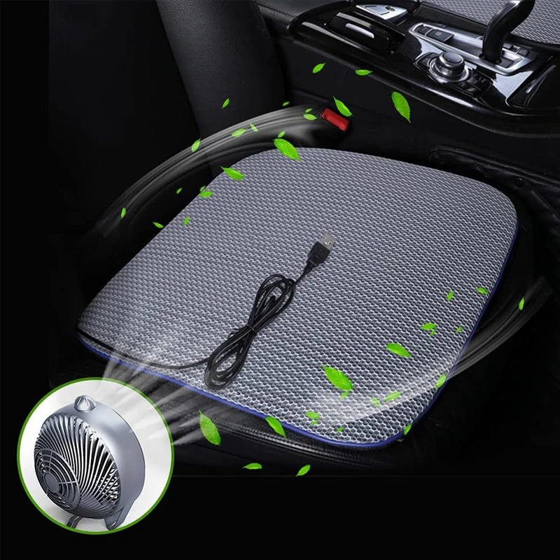 

Car Air Ventilated Fan Seat Cushion Cooling Seat Cover USB Cooling Auto Seat Mat For All Car Seats Office Chair