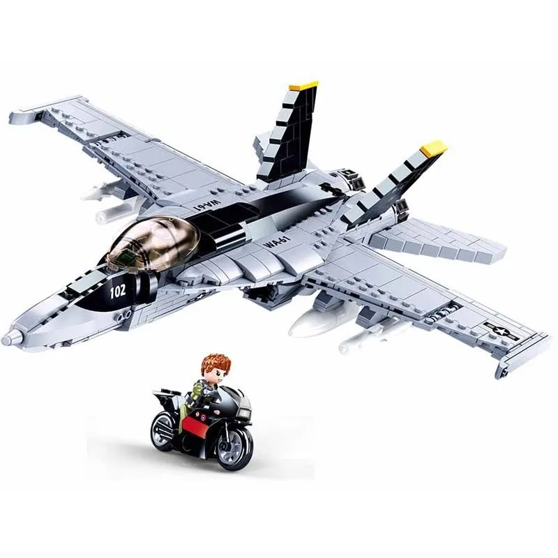 

0928 Military F/A-18 Strike Fighter Block Set US Hornet airPlane Model Modern War Building Brick Toys For Children boy gifts
