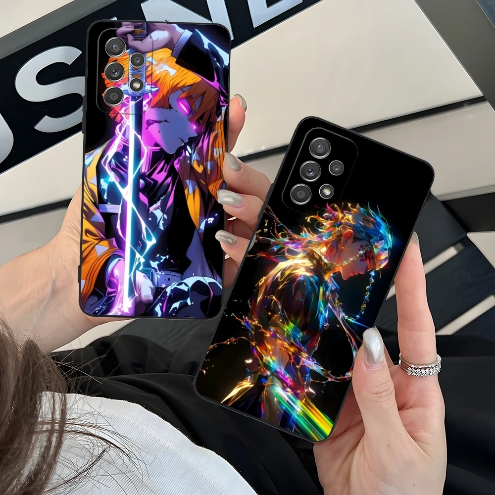 Цветной неоновый чехол для мобильного телефона Demon Slayer Samsung Galaxy A73 72 71 70 55 54 53 52 35 34 32
