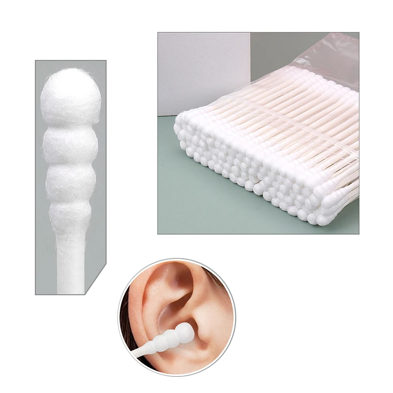 

200PCS/Box Double Head Cotton Swab Women Makeup Cotton Buds Tip For Medical Wood Sticks Nose Ears Cleaning Health Care Tools