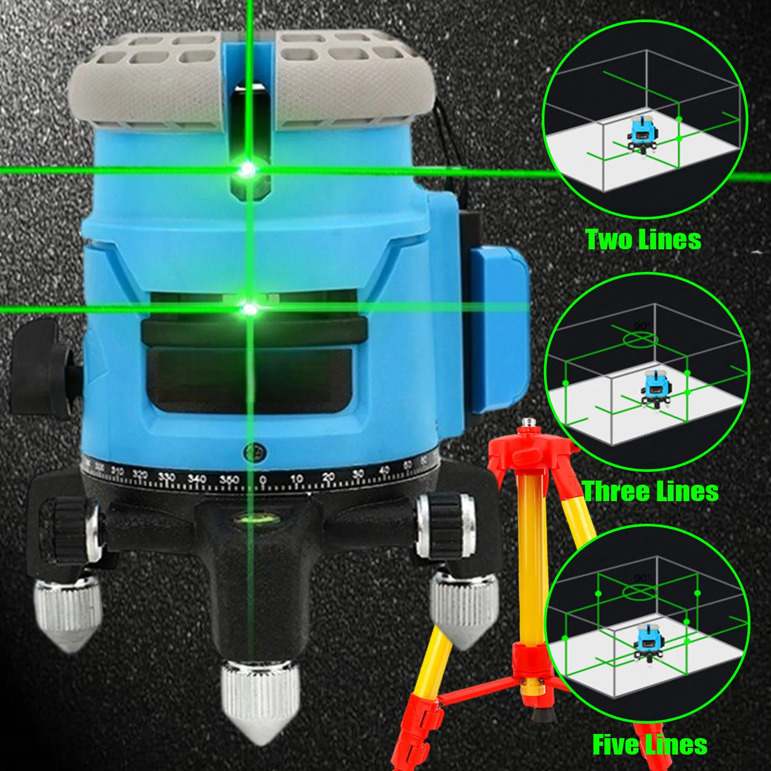 

Laser Level,5 Lines 3D Level,Self-Balancing Horizontal Vertical Oblique Cross Tools for Outdoor Home Improvement,Adjustable Beam