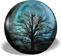 delumie moon and tree spare wheel tire covers rv spare tire cover protectors weatherproof camping happy camper trailer suv truck