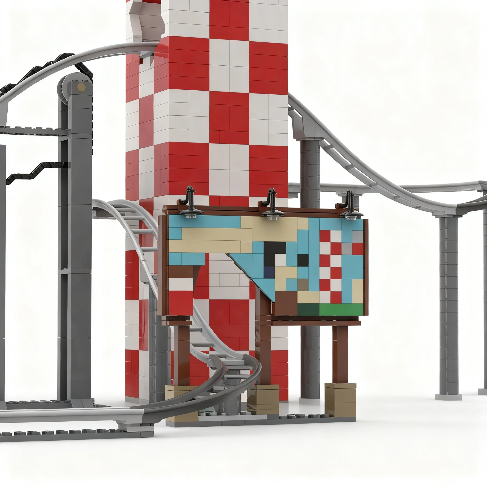 Фото Набор строительных блоков MOC Barnstormer Roller Coaster (1911 деталей) — Архитектурная модель, развивающая игрушка, подарок на день рождения, конструктор для самостоятельной сборки, обучающий набор для презентаций №2