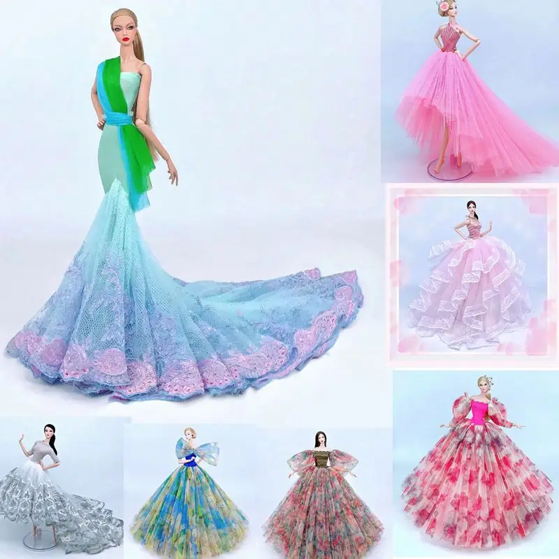 

1/6 Doll Clothes Noble Bride Dress For Barbie Clothing For Barbie Clothes 11.5" Dollhouse Accessories Wedding Party Gown Toy 1:6