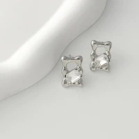 coconal white square zircon hollow earring women simple fashion casual stud earrings party jewelry gift