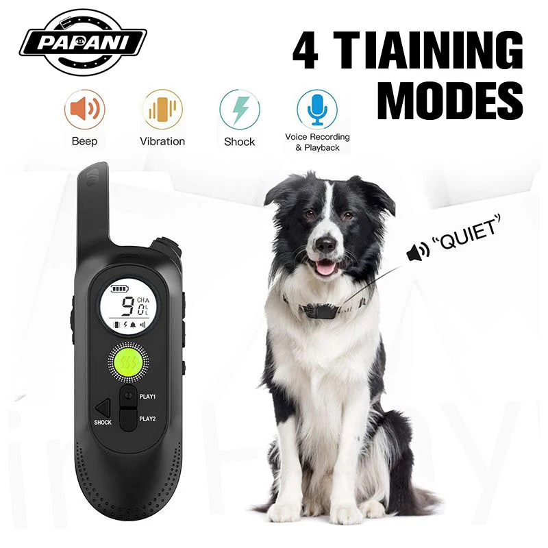 

800M Pet Dog Training Electric Collar with Remote Rechargeable Collar 4 Training Modes Suitable for All Dogs Indoor or Outdoor