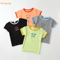 kids baby boys girls summer letter cartoon short sleeve top t shirts children small student casual clothing 3 8y