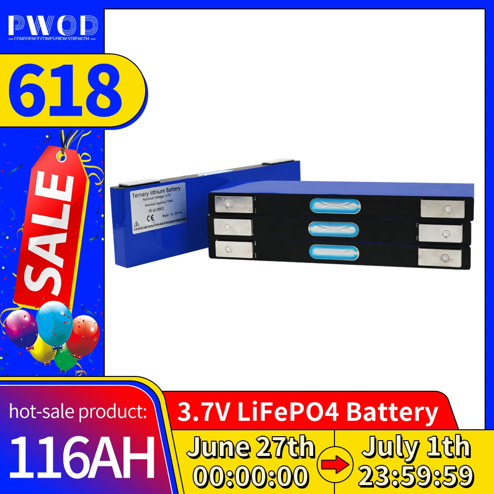 

3.7V 116AH Ternary lithium Battery Brand New Rechargeable Li-ion Cell Pack Suitable For 12V 24V RV Vans Motorcycle Car motor