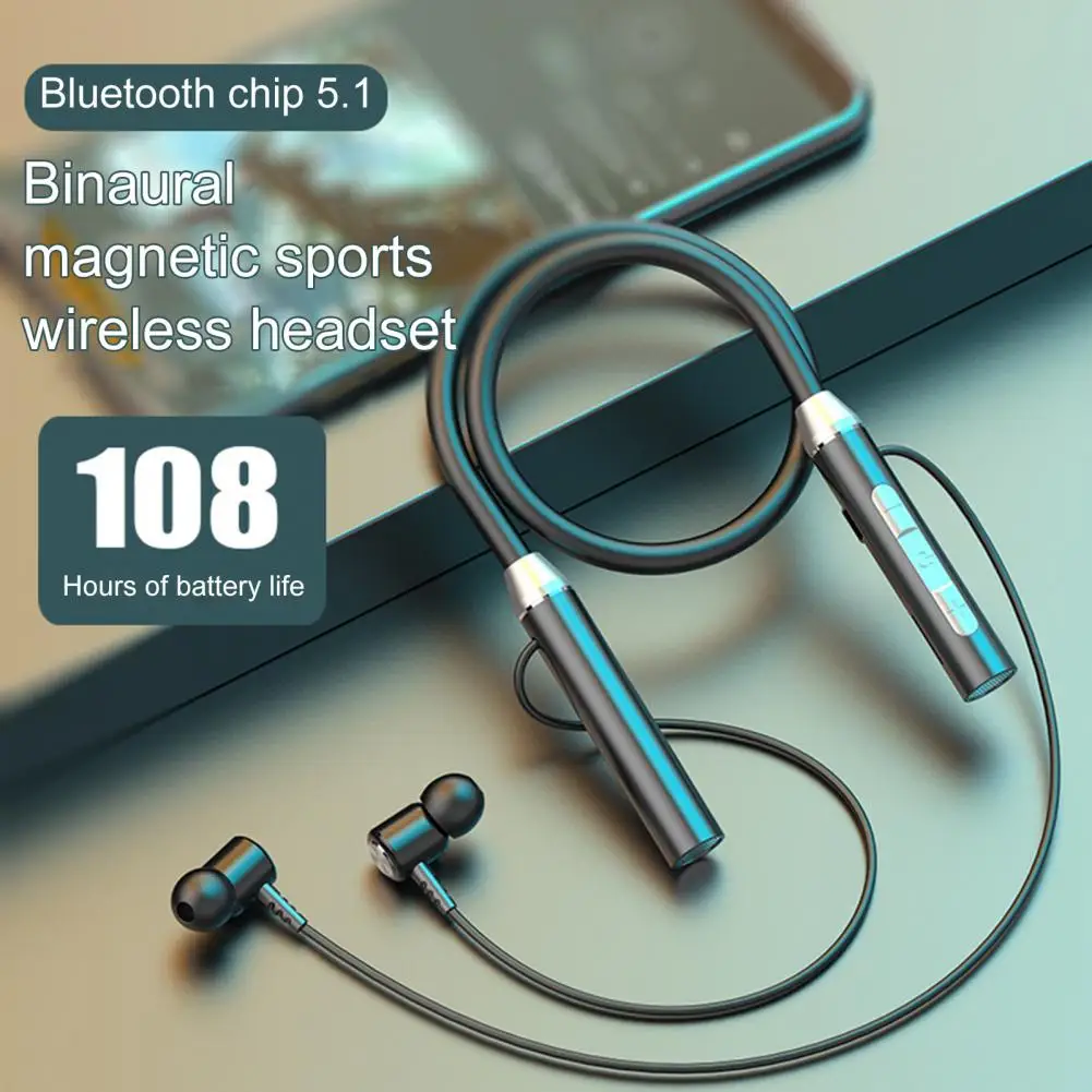 

Bluetooth Earphones Wireless Earbuds Magnetic Neckband Earphone Waterproof TF Card Slot Sport Headset with Mic Noise Cancelling