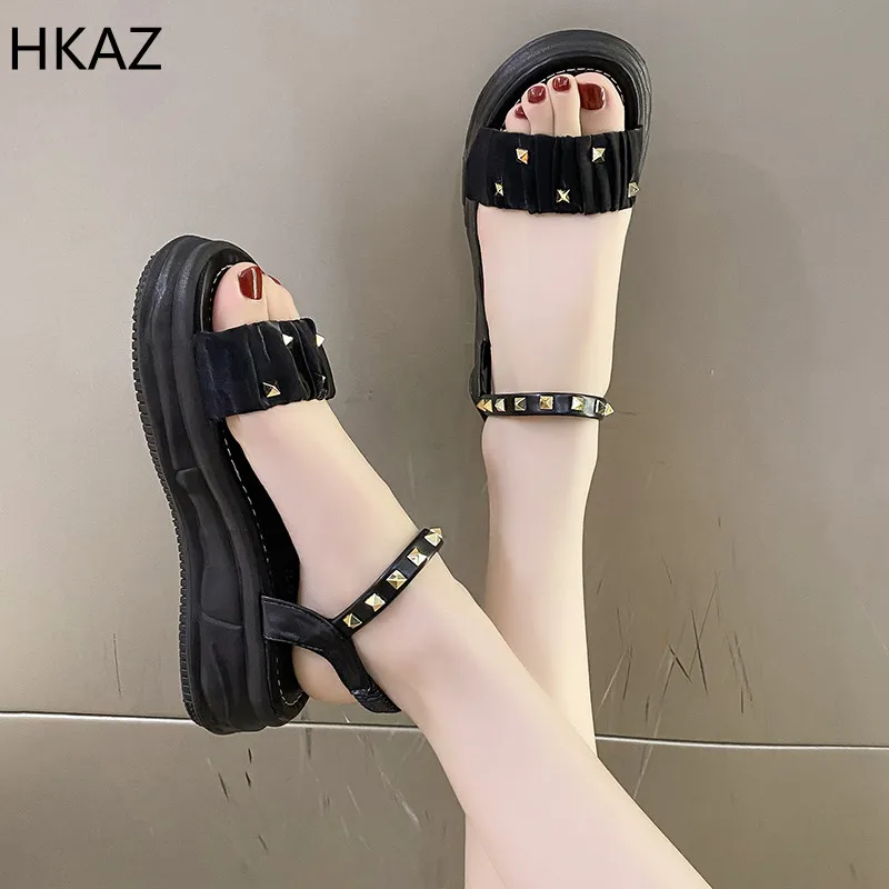 

Casual Women's Sandals Wear-Resistant Fashion Breathable Comfortable Flat Trendy All-match Outdoor Shoes Spring Summer Main Push
