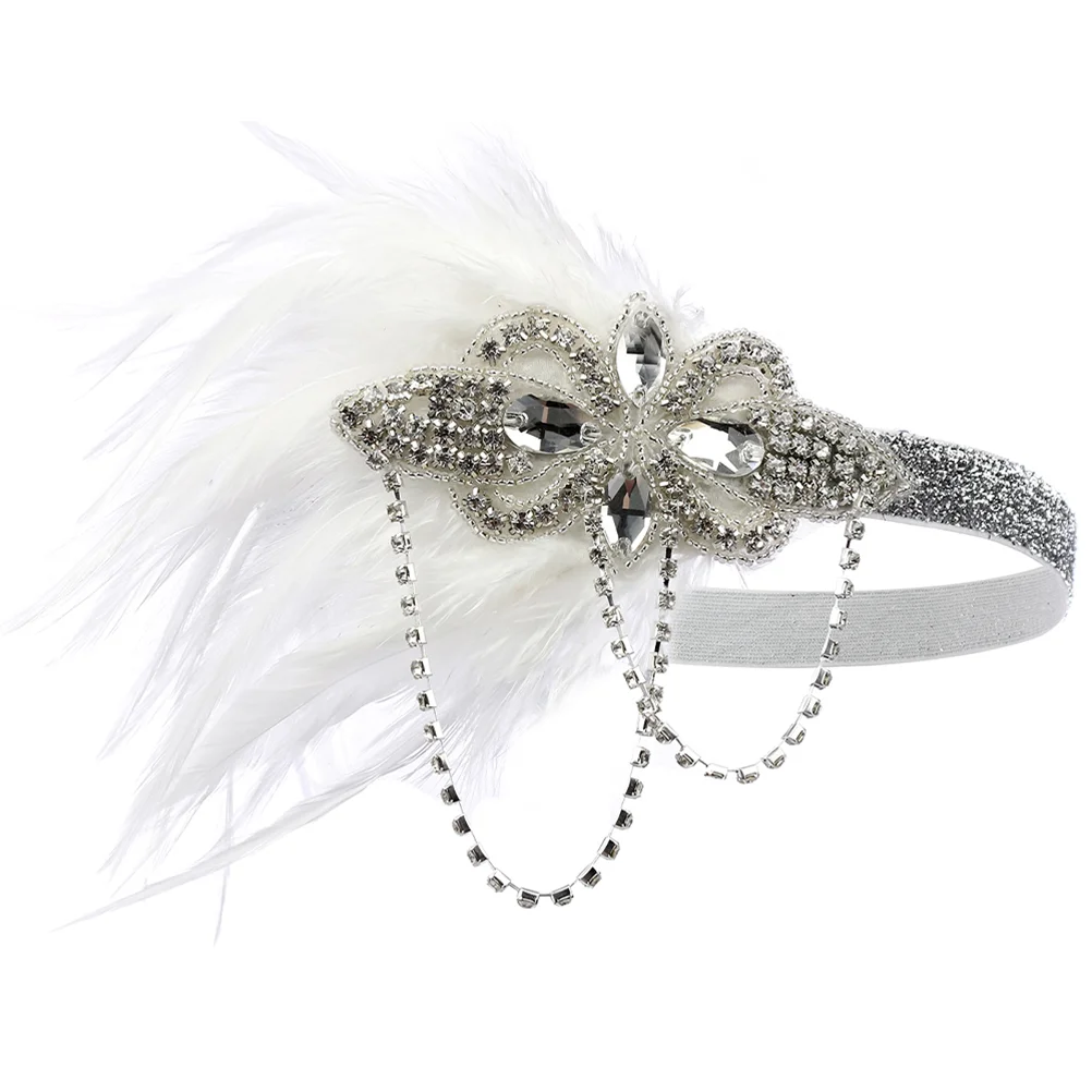 

Halloween 1920s Headband Bride Vintage Clothes Bridal Headpiece Artificial
