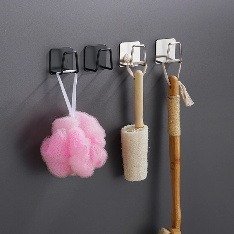 

Self Holder Sponge 304 Steel Stainless Sink Hooks Wall Kitchen Adhesive Drying Drainer Rack Accessories Organizer Storage