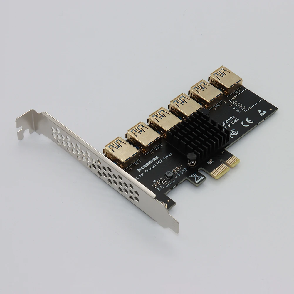 Плата расширения PCIE PCI-E с 1 на 6 USB 3 0 усилитель концентратора X16 PCI плата радиатором