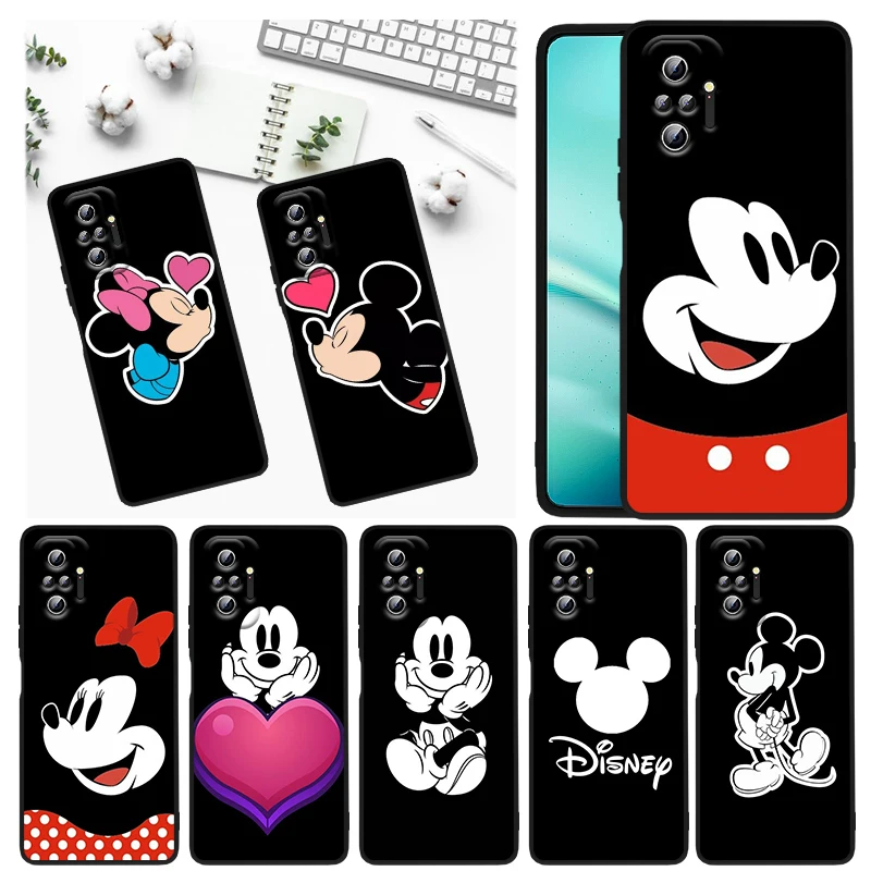 

Disney Mickey Minnie Avatar Phone Case For Xiaomi Redmi Note 12 11E 11S 11 11T 10 10S 9 9T 9S 8T 8 Pro Plus 5G Black TPU Funda