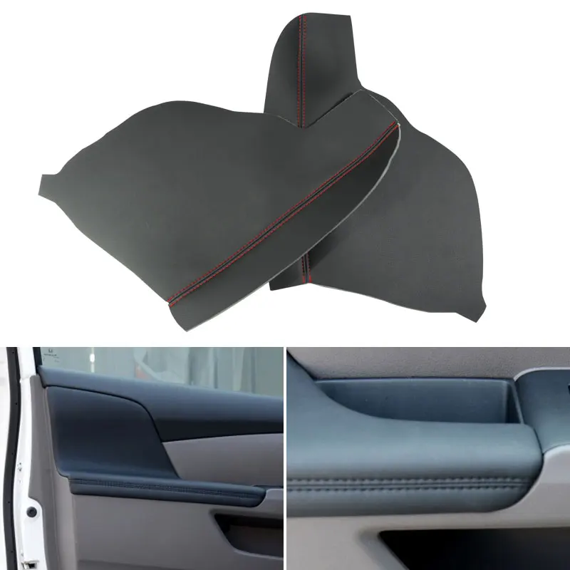 

2pcs Microfiber Leather with Foam Car Front Door Handle Armrest Panel Cover Protective Trim For Honda Odyssey 2011 2012 - 2017