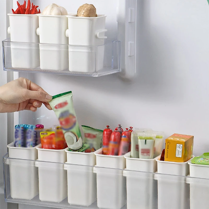 

Refrigerator Side Door Storage Box Combination Kitchen Drain Basket Tableware Spoon Holder Rack Organiser