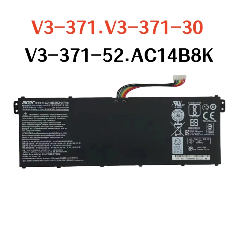 

For Acer V3-371 V3-371-30 V3-371-52 AC14B8K laptop Original battery Perfect compatibility and smooth use
