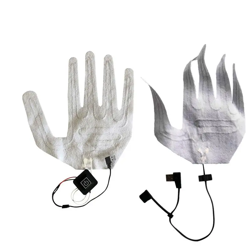 

USB Heated Gloves Winter Warm Five-Finger Heating Pad Electric Heating Film Sheet for Outdoor Cycling skiing running hiking
