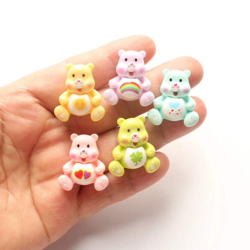 10 шт. 25*27 мм мультяшный медведь резиновые животные с плоской спинкой Скрапбукинг