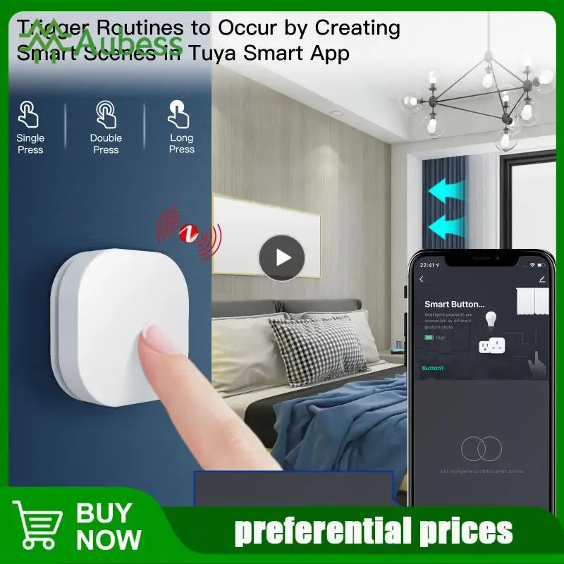 

2/3/5PCS Long Press Dimming Switch Controller Foldable Smart Button Switch Tuya Zigbee Smart Home Scene Switch Button Controller