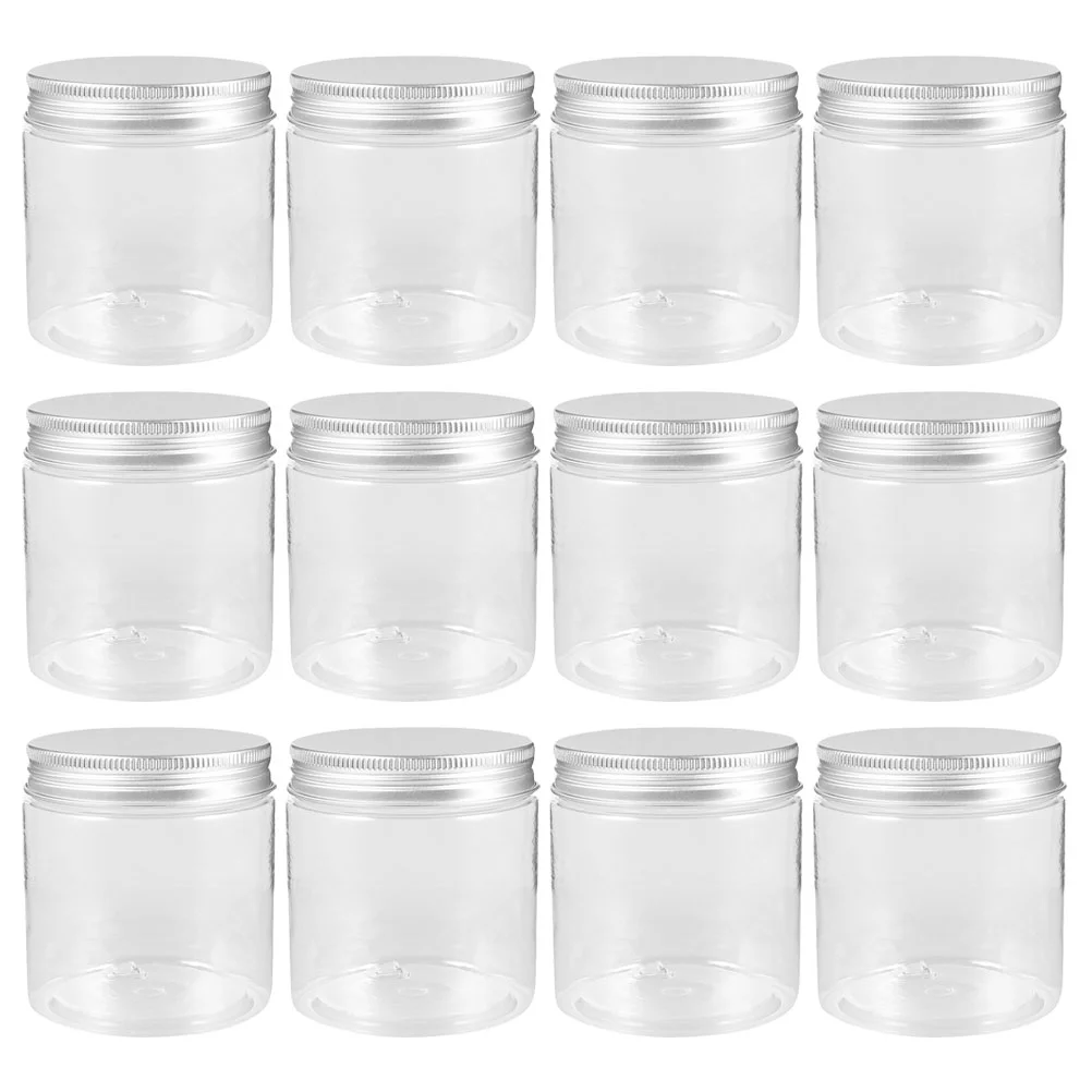 

12 Pcs Aluminum Lid Mason Jars Food Holder Household Glass With Lids Storage Container Canning Mini Honey Sealed