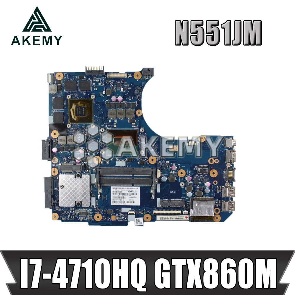 

N551JM Laptop motherboard For Asus ROG G551JM Original Mainboard I7-4710HQ GTX860M