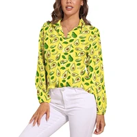 avocado blouse food v neck large size office woman shirt gorgeous top shirts