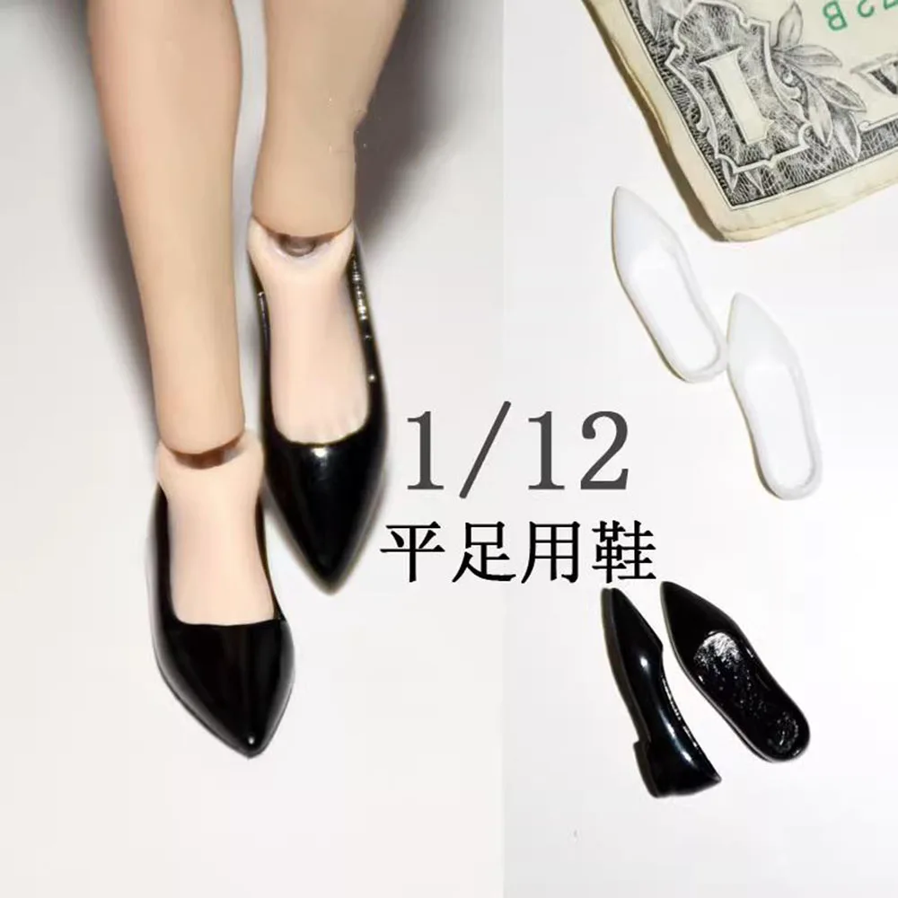 

1/12 Female Soldier Sexy Elegant Casual Flat Feet Low Heel Pointed Shoes Model for 6” Action Figure Body Accessory