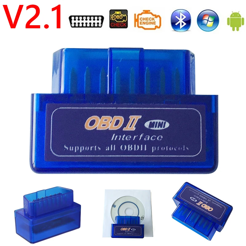 

Автомобильный диагностический сканер, мини Bluetooth-совместимый ELM327 V2.1 OBD 2 II сканер, считыватель кодов, автомобильный диагностический инструмент