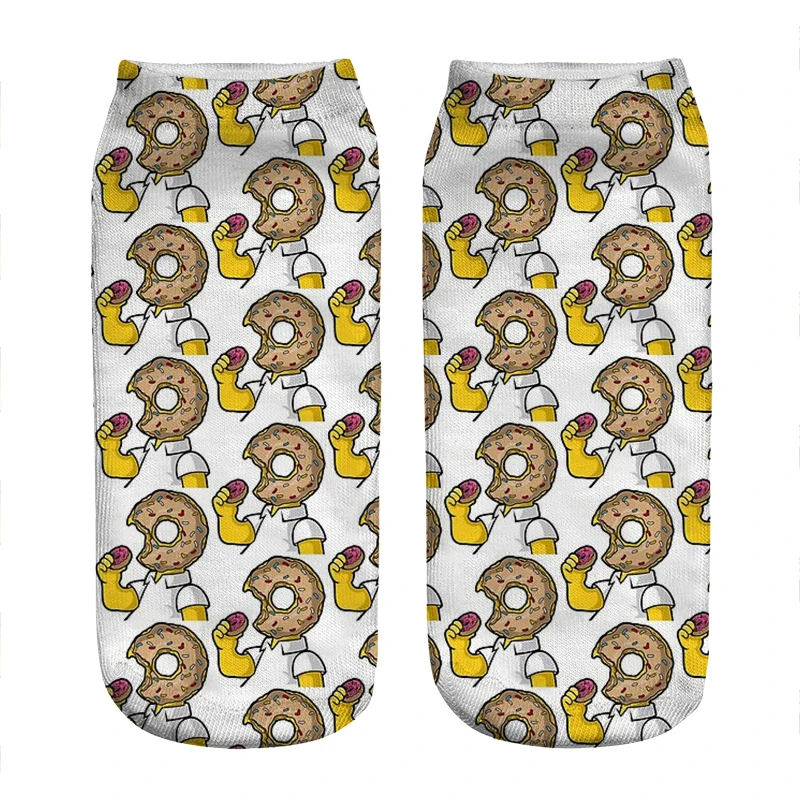 Women's socks kawaii Funny I like Donuts Printed Socks Woman harajuku Happy Funny Novelty cute girl gift Socks for women