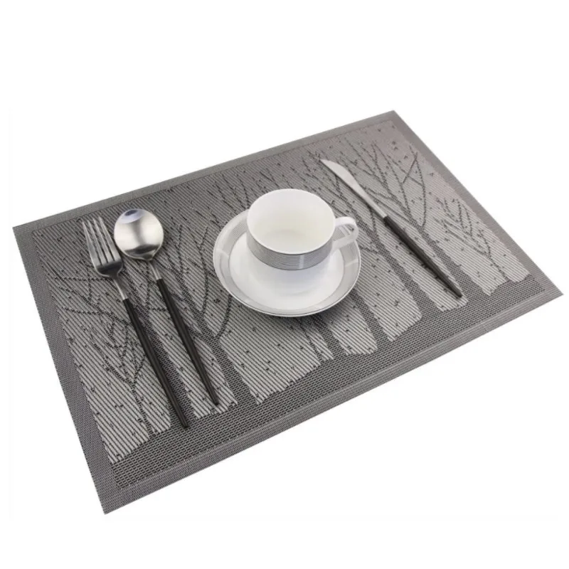 

Inyahome Washable Plastic PVC Placemats Wipe Clean for Kitchen Table Heat-resistand Woven Vinyl Kids Place Mats for Dining Mats