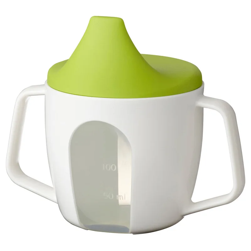 PP Infant Sippy Mug Goods Baby Cup with Handles Drinking/ Water Bottle for Children Mug for Home Duckbill Mouth Shape