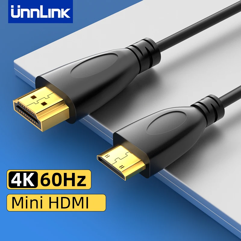 

UNNLINK MINI HMID To HDMI Cable Adapter 4k 60hz 1.5m MINI Hdmi Male To Hdmi Female Adapter Cable For Camera Tablet TV Monitor PC