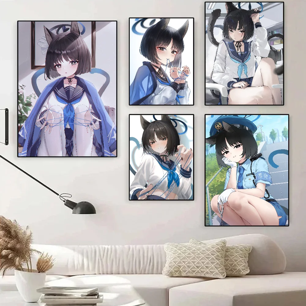 Игровой синий архив Kiryuu Kikyou плакат самоклеящаяся искусство кофейный дом бар