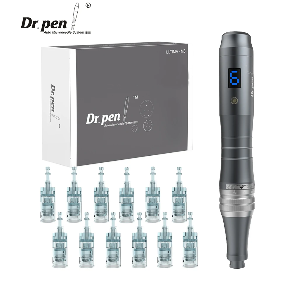 Dr Pen M8 Microneedling With 12 Pcs Needles Face Skin Care Wireless Derma Pen Mesotherapy MTS Machine Electric Derma Stamp