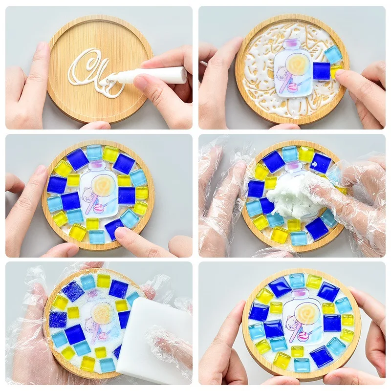 

Mosaic diy coaster placemat parent-child handmade material package children's creative gift coaster
