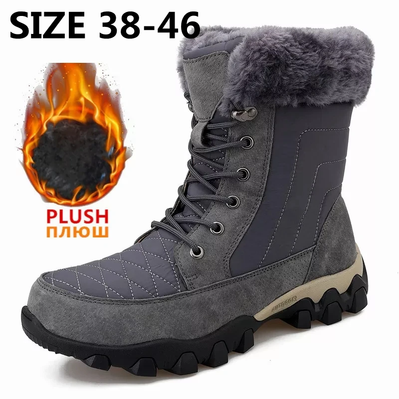 

Xiaomi Men Snow Boots Outdoor Winter Plush Platform Boots Non-Slip Men Mid-Calf Boots Waterproof Keep Warm Men Boots Flat Shoes